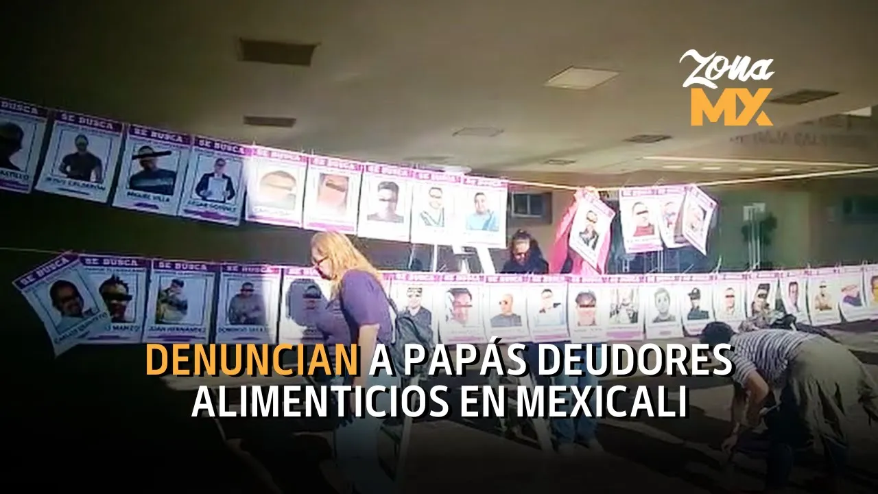 Un tendedero de deudores alimenticios fue colocado entre el Poder Judicial y Legislativo en Mexicali