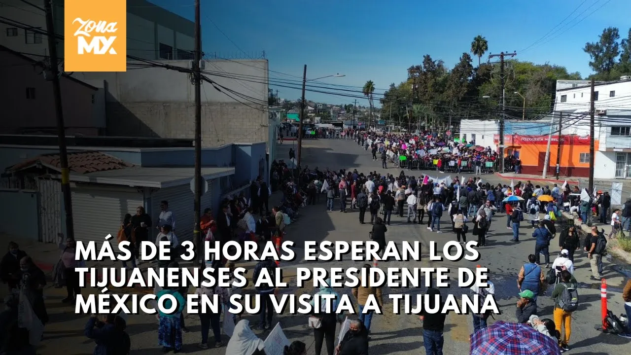 Ciudadanos esperan más de 3 horas en la visita del presidente de México