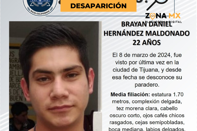 Piden ayuda para encontrar a Brayan Hernández Maldonado de 22 años